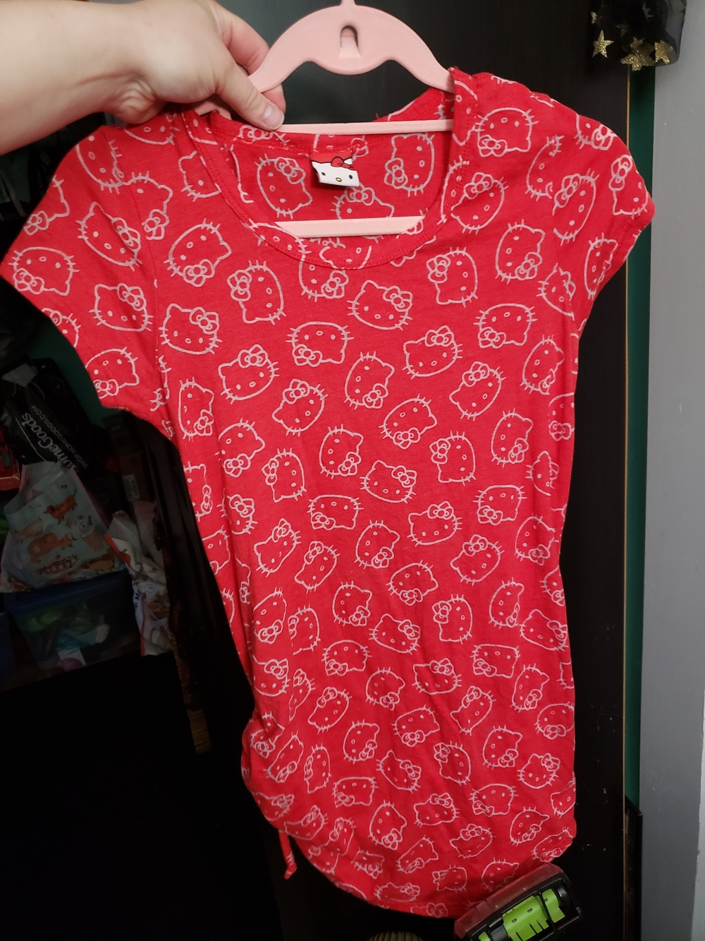 Hello Kitty Red Tee Dress with White Character Print